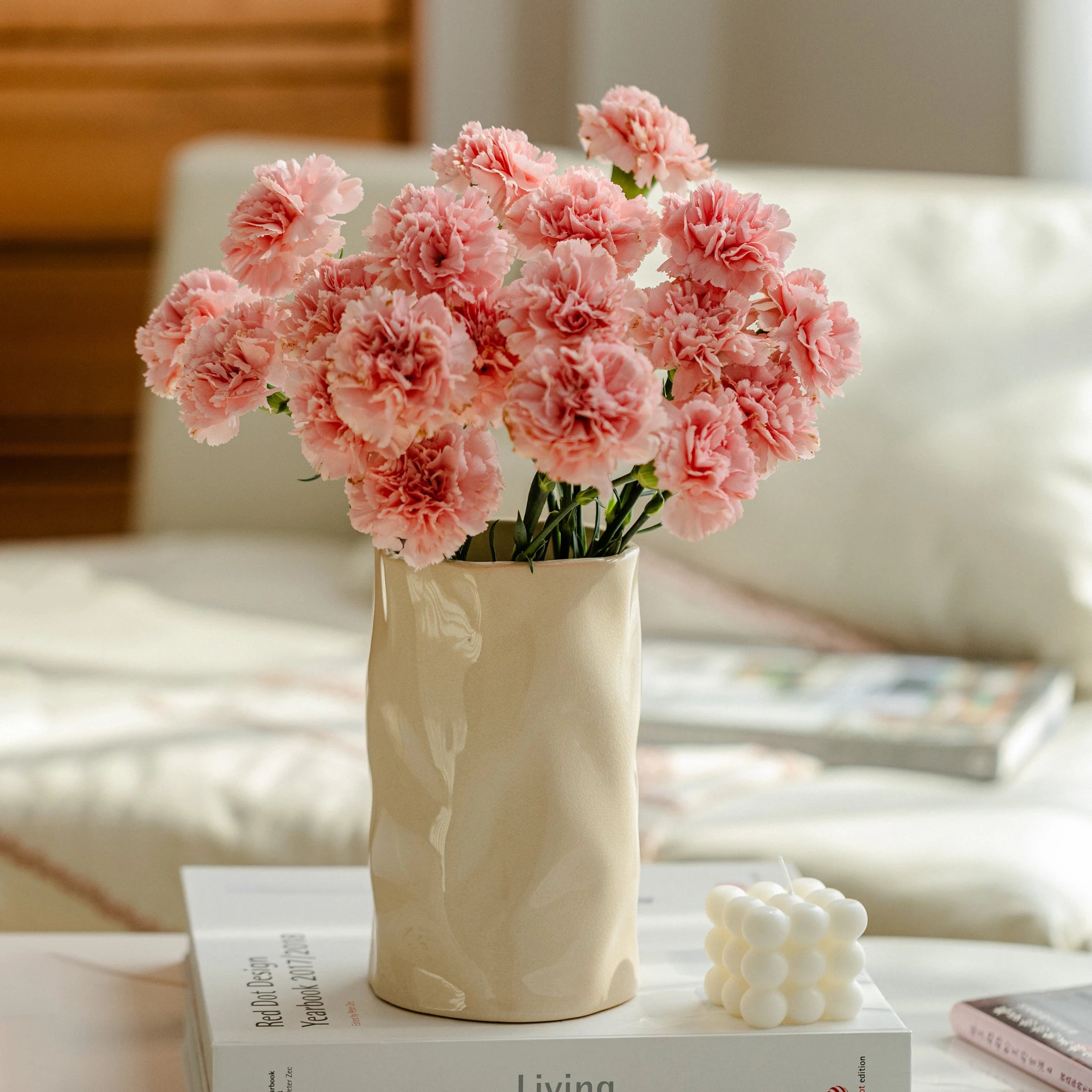 Cream Irregular Statement Vase