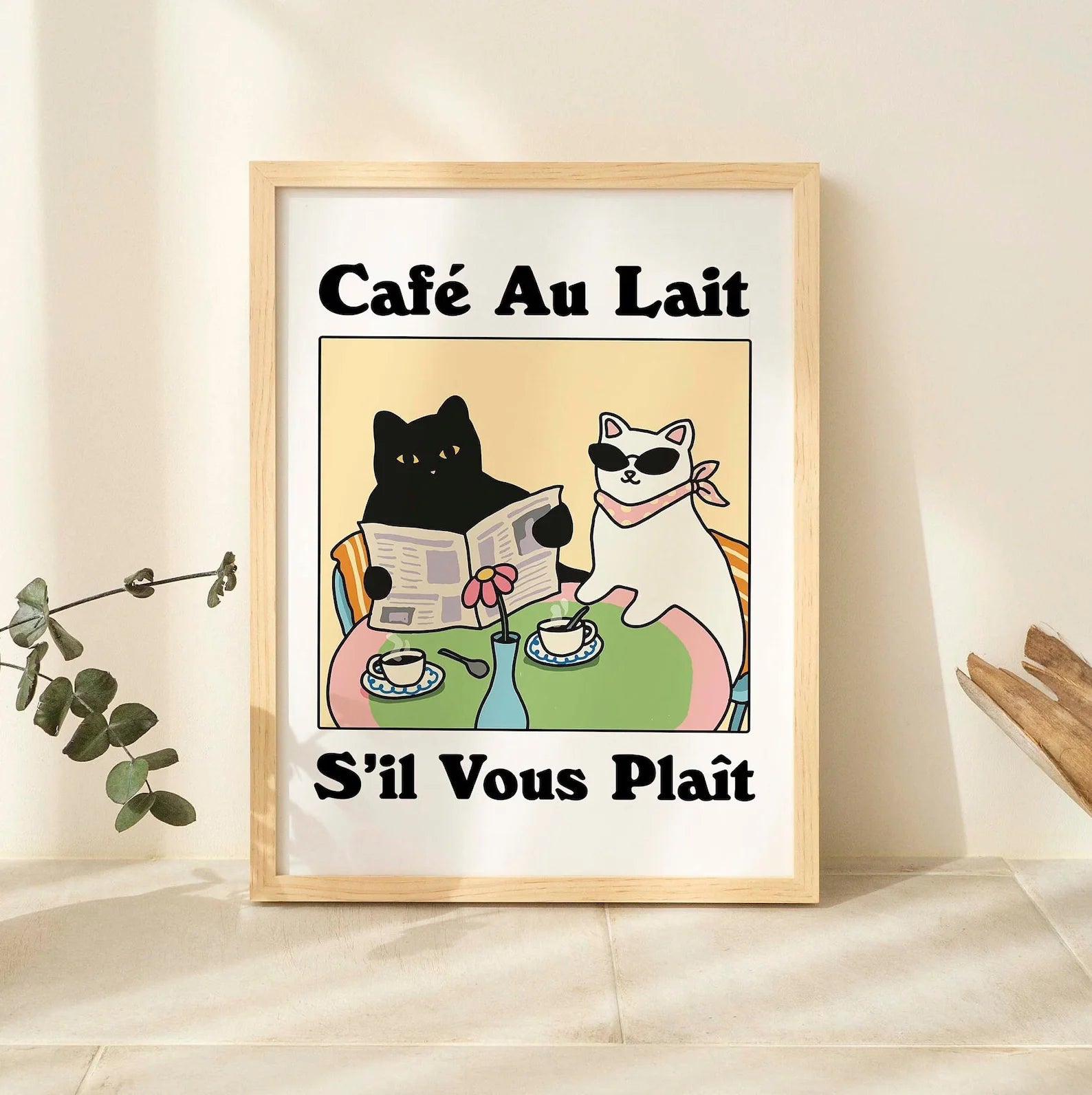 Espresso Cat Coffee Art Print