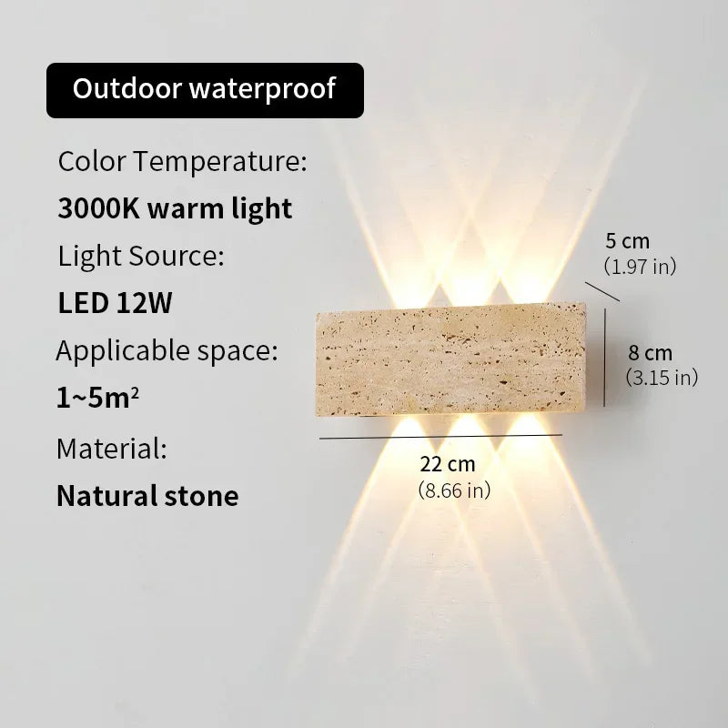 Wabi-Sabi Stone Outdoor Wall Sconce