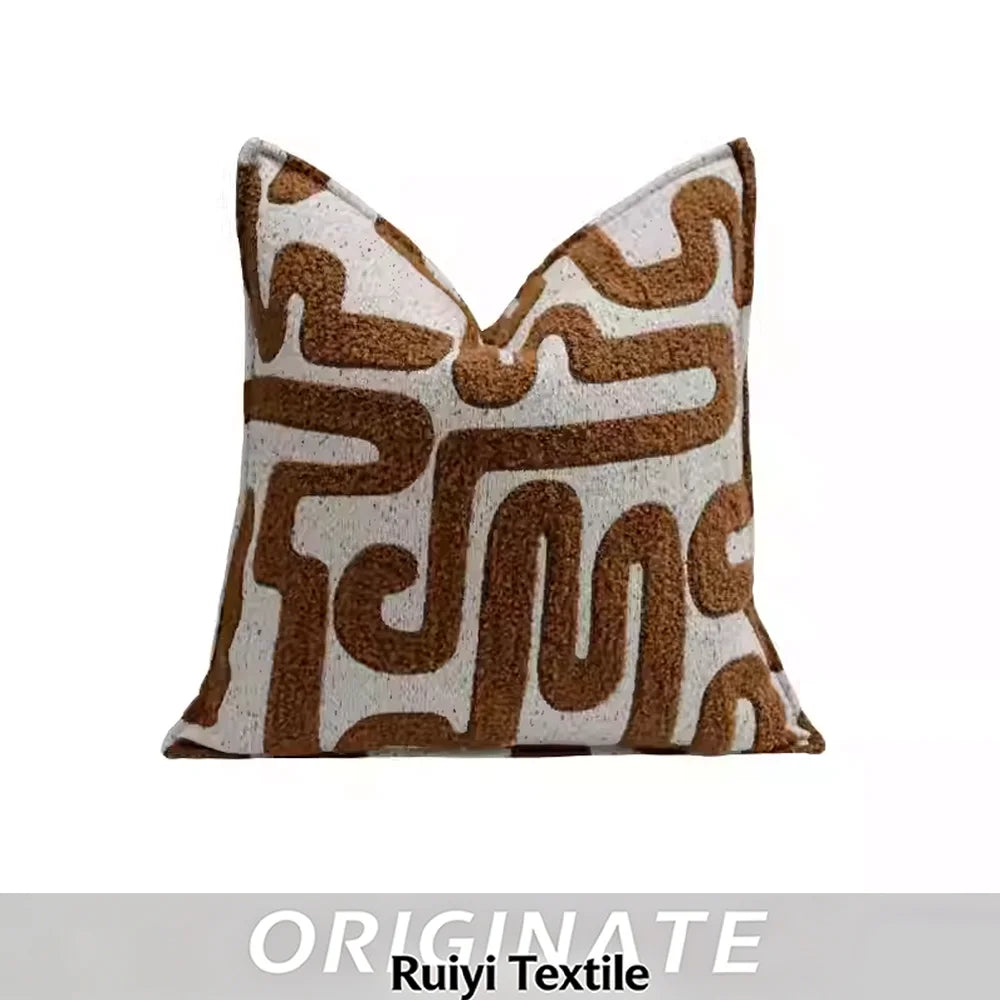 Tufted Striped Throw Pillow Cover