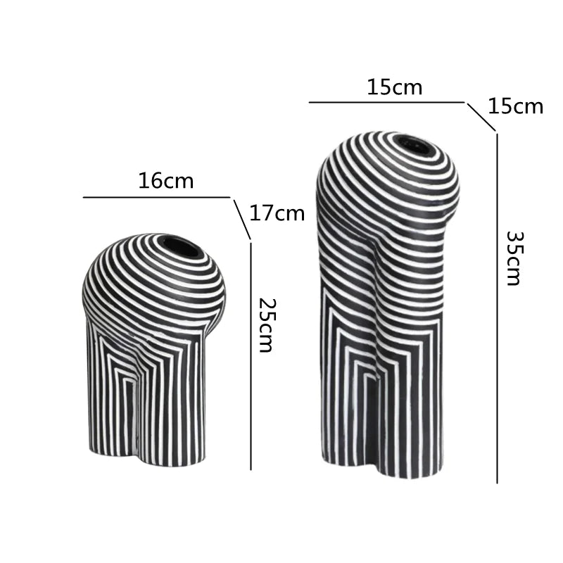 Abstract Striped Resin Vase