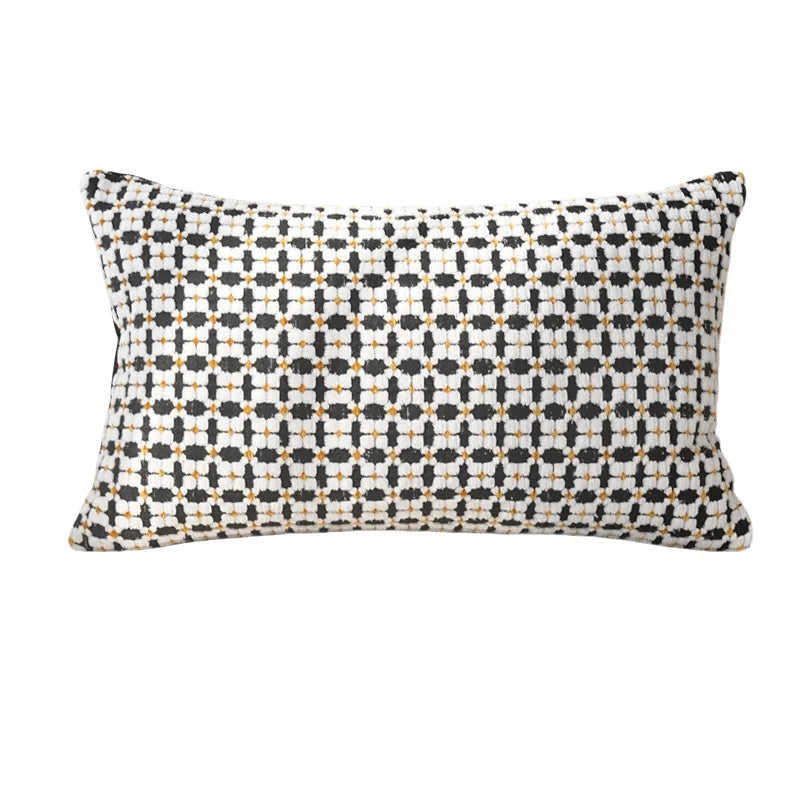 Bohemian Grid Chenille Pillow Cover