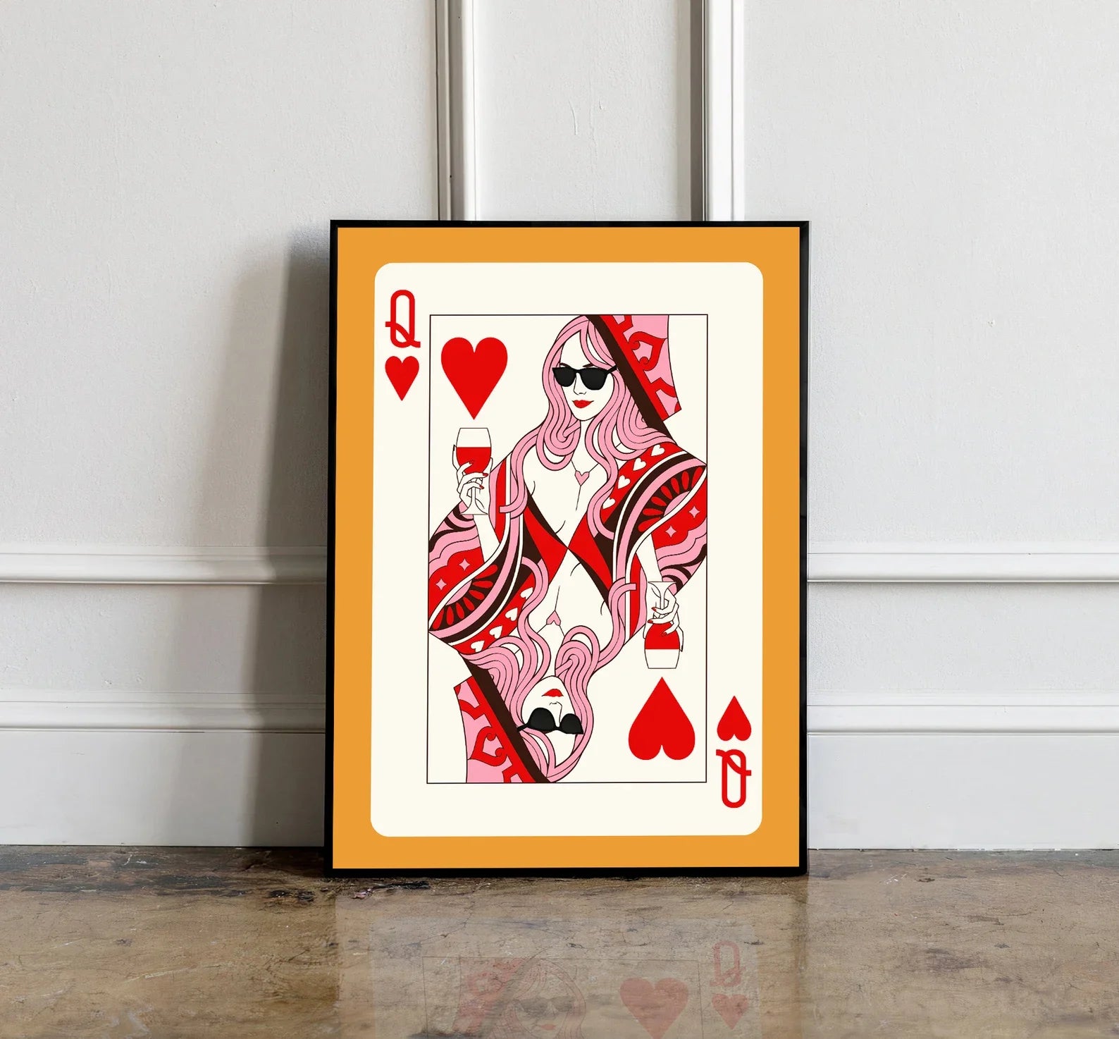 Queen of Hearts Playing Card Art Print