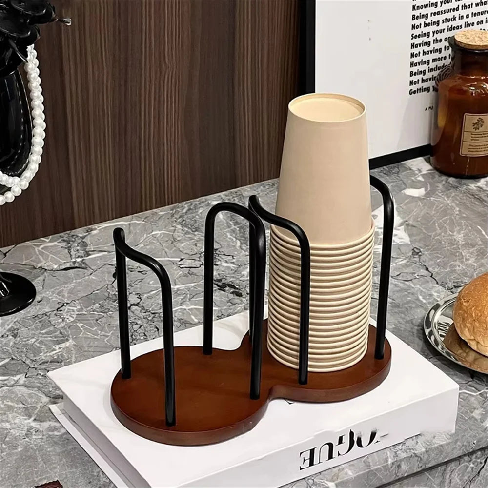 Wooden Cup Display Rack