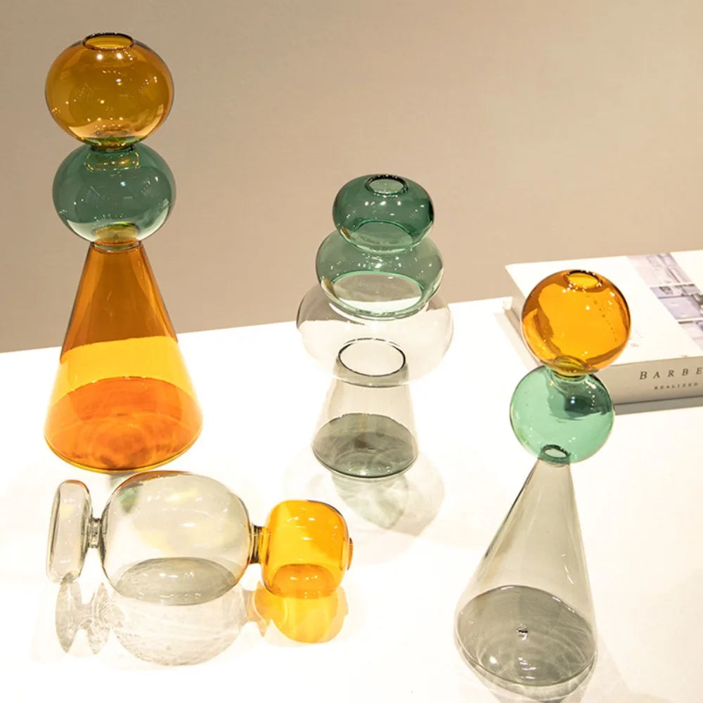 Double-Layer Colored Glass Vase