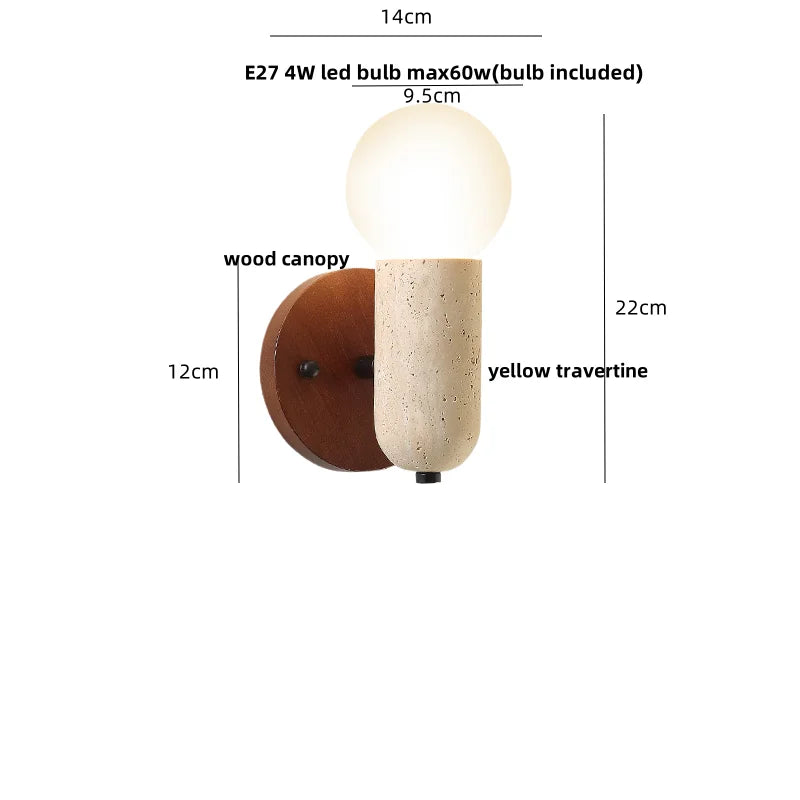 Travertine Pull Chain Wall Sconce