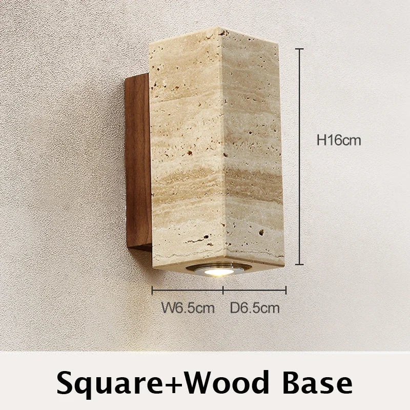 Yellow Travertine LED Wall Sconce