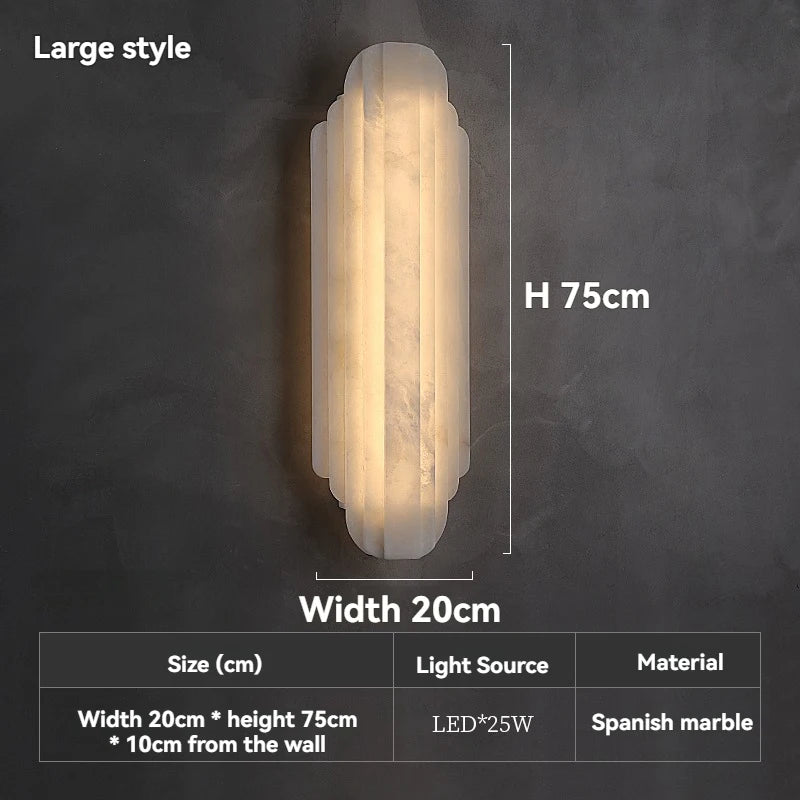 Spanish Alabaster Column Wall Sconce