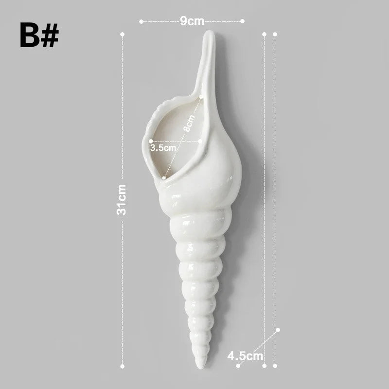 Ceramic Seashell Wall Vase