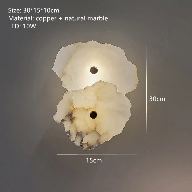 Sculptural Marble Copper Wall Sconce