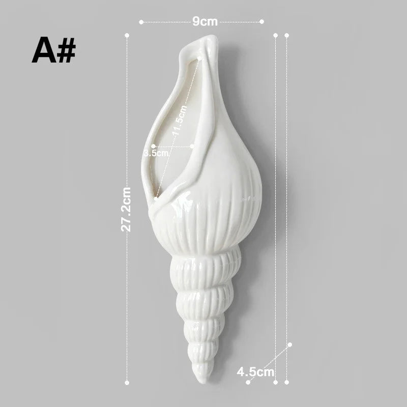 Ceramic Seashell Wall Vase