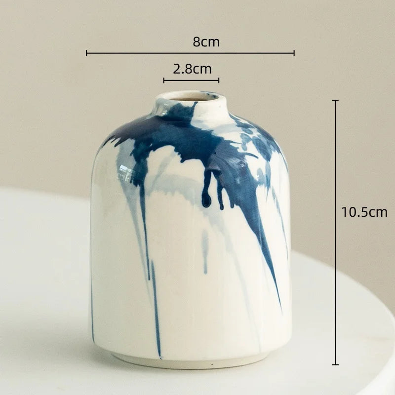 Abstract Ink Splash Ceramic Vase