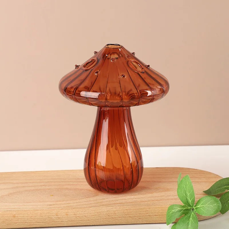 Mushroom Glass Bud Vase