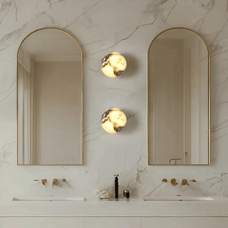 Sphere Natural Stone Wall Sconce