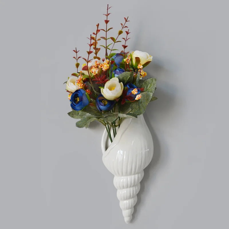 Ceramic Seashell Wall Vase
