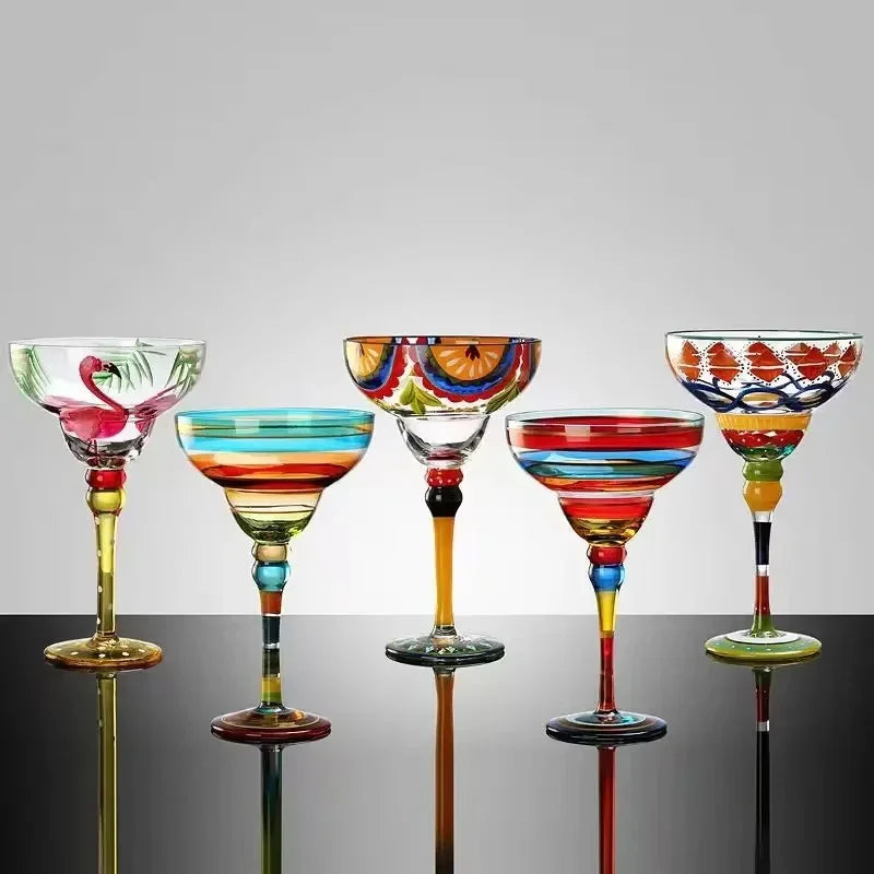 Handmade Colorful Cocktail Glass