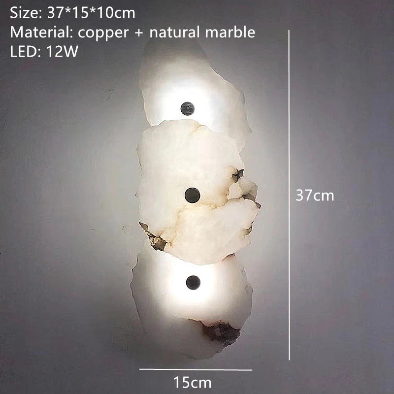 Sculptural Marble Copper Wall Sconce