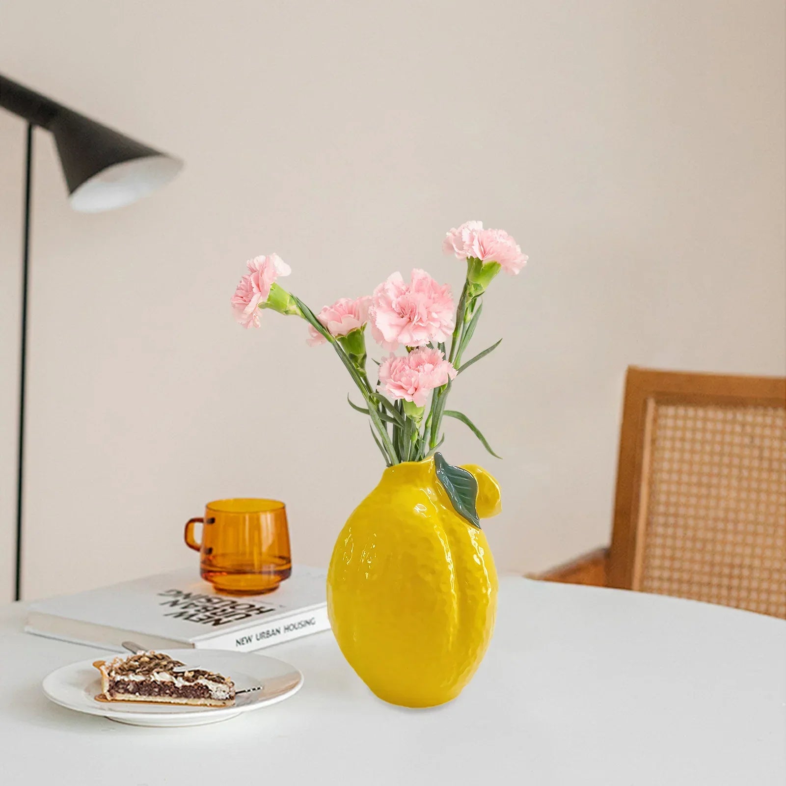 Lemon Ceramic Bud Vase