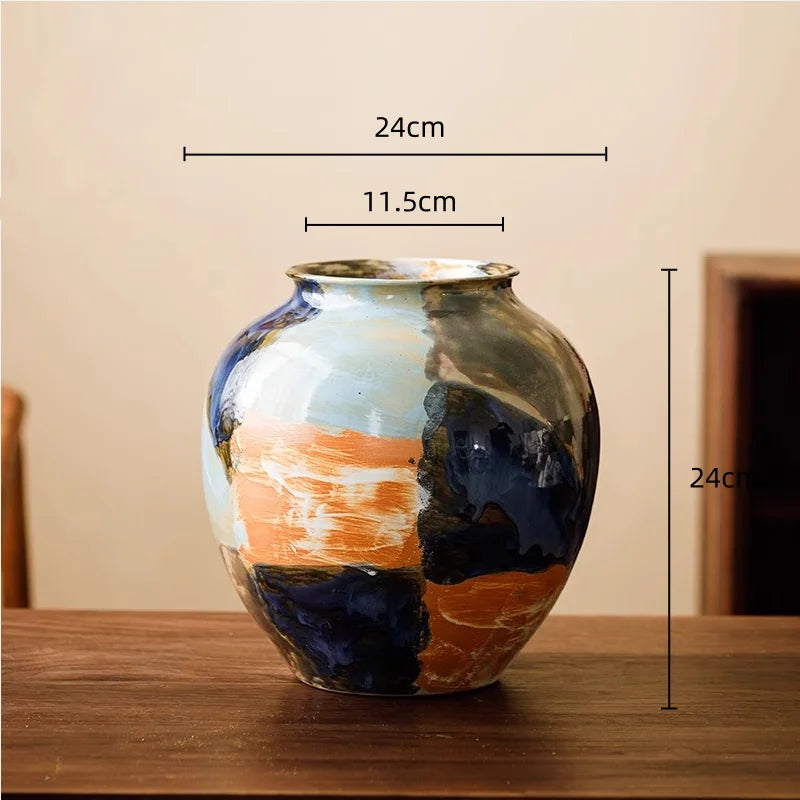 Hand-Painted Abstract Ceramic Vase