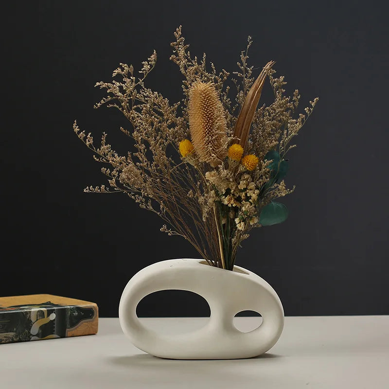 Nordic Elliptical Double-Hole Vase