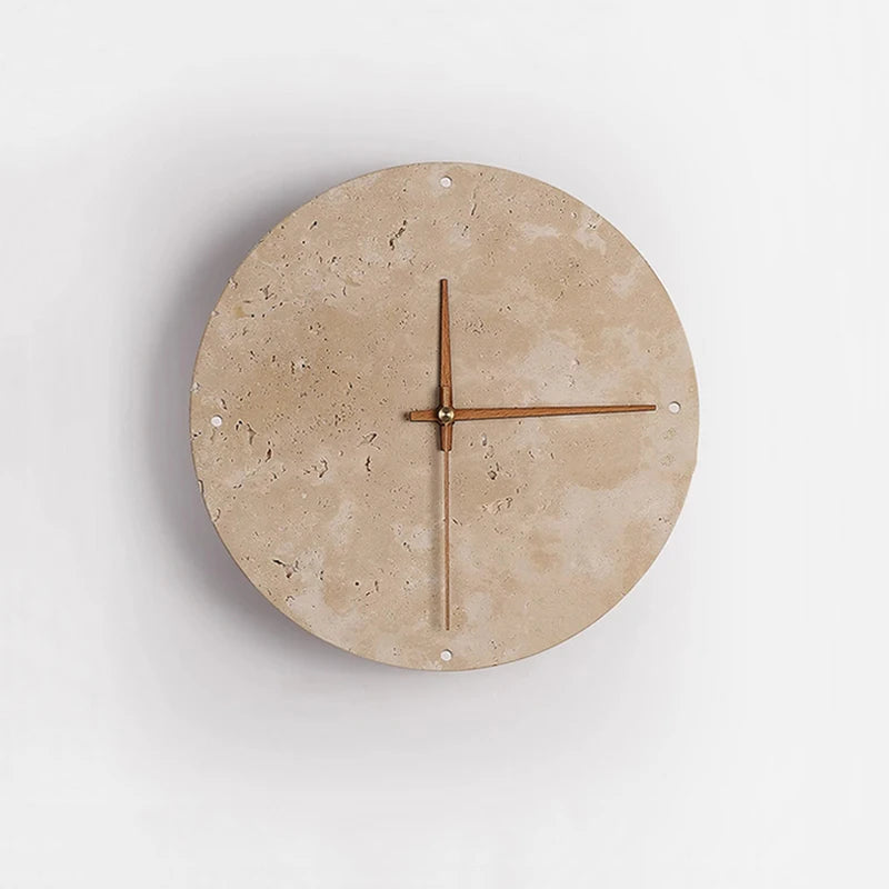 Travertine Clock Wall Sconce