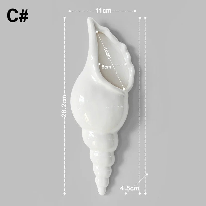 Ceramic Seashell Wall Vase