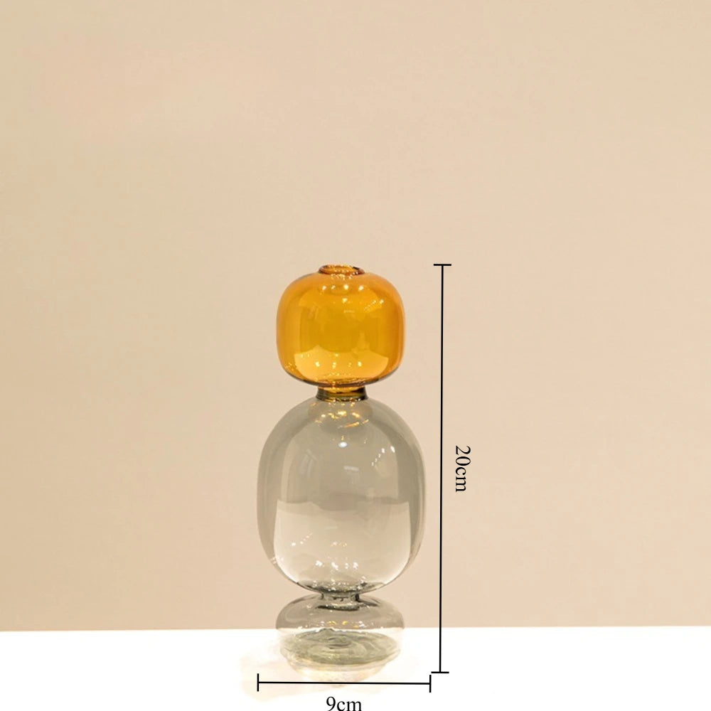 Double-Layer Colored Glass Vase