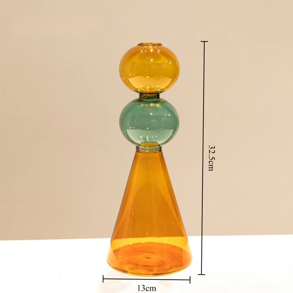 Double-Layer Colored Glass Vase