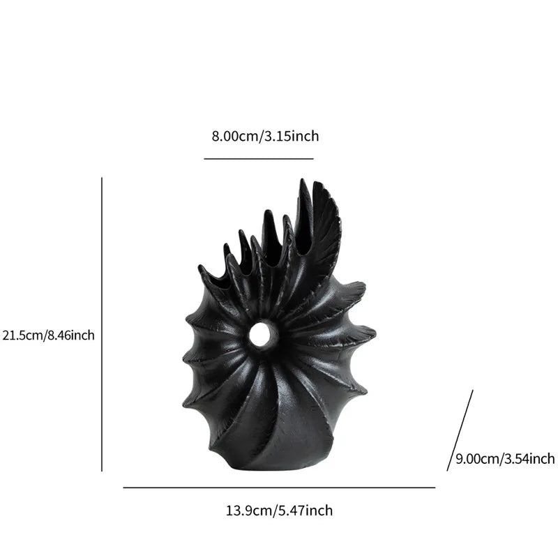 Monochrome Sea Anemone Ceramic Vase