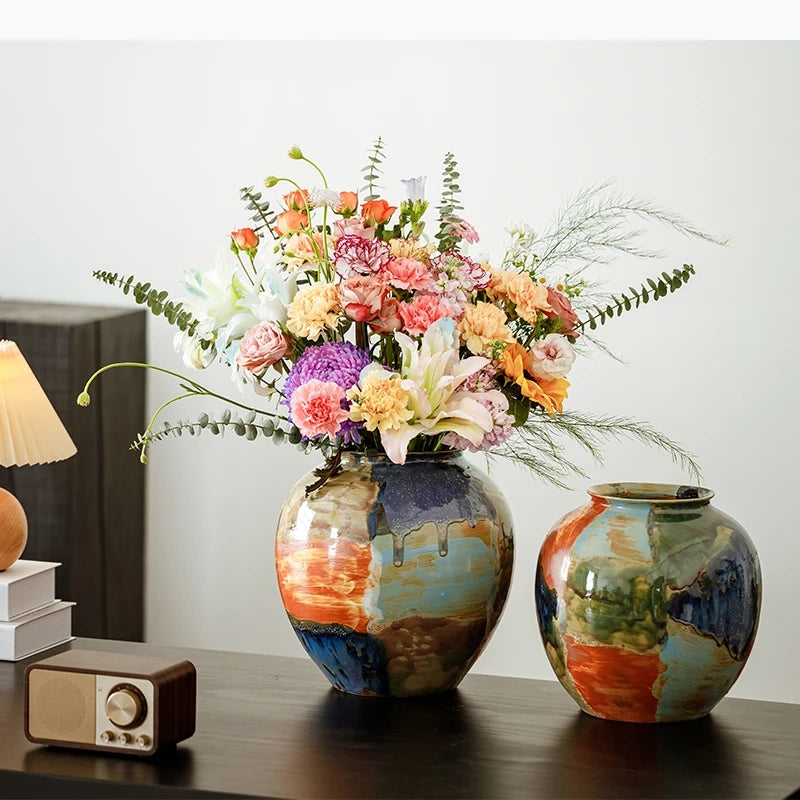 Hand-Painted Abstract Ceramic Vase