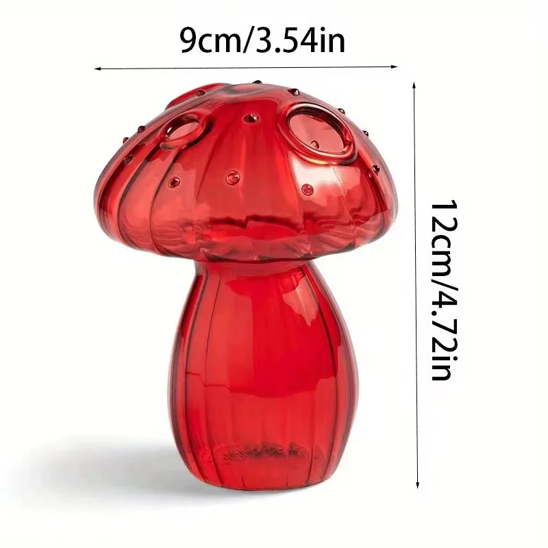 Colorful Mushroom Glass Vase