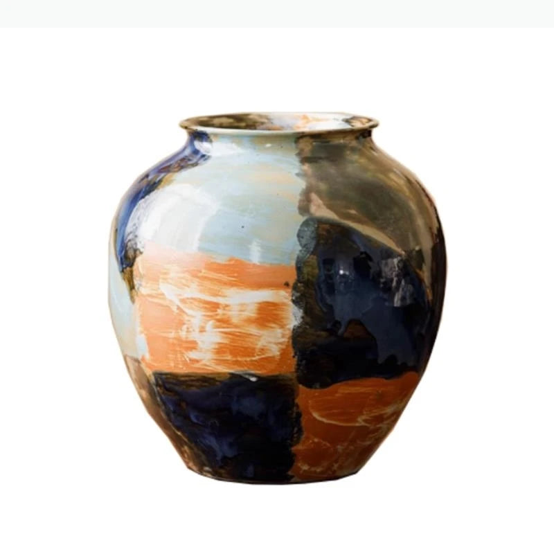 Hand-Painted Abstract Ceramic Vase