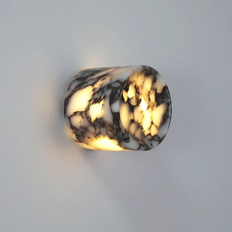 Cylindrical Natural Stone Wall Sconce
