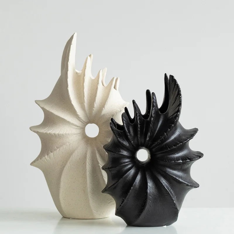 Monochrome Sea Anemone Ceramic Vase