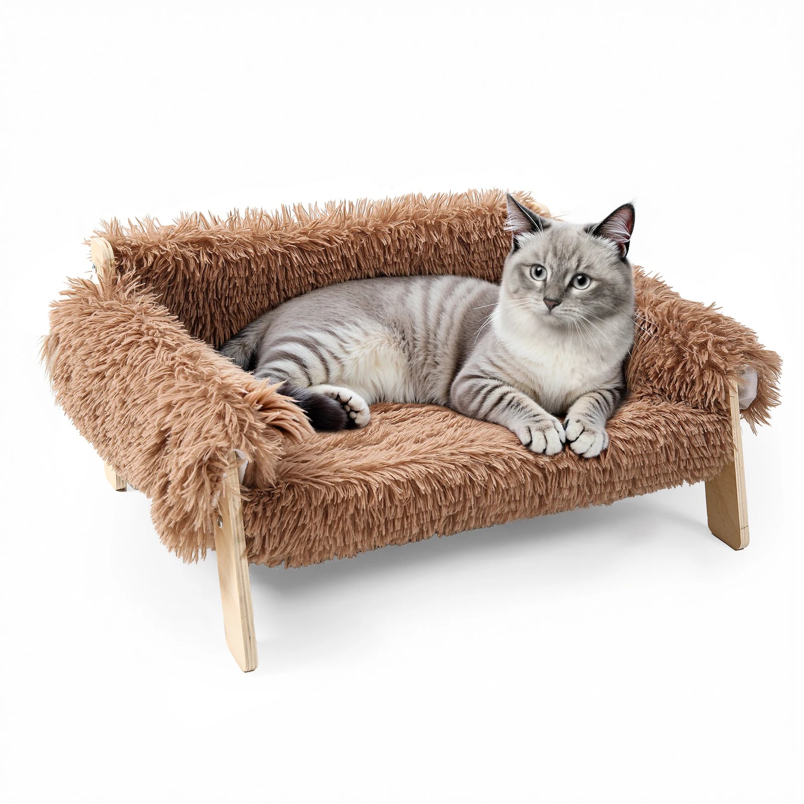 Raised Wooden Leg Cat Sofa Bed