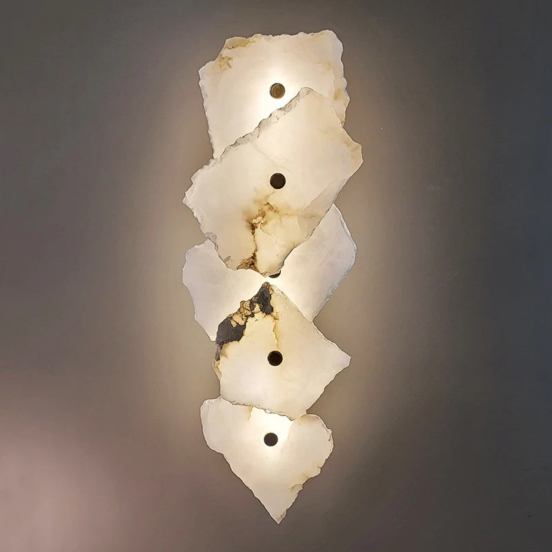 Sculptural Marble Copper Wall Sconce
