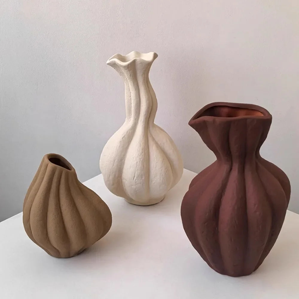 Wabi-Sabi Irregular Ceramic Vase