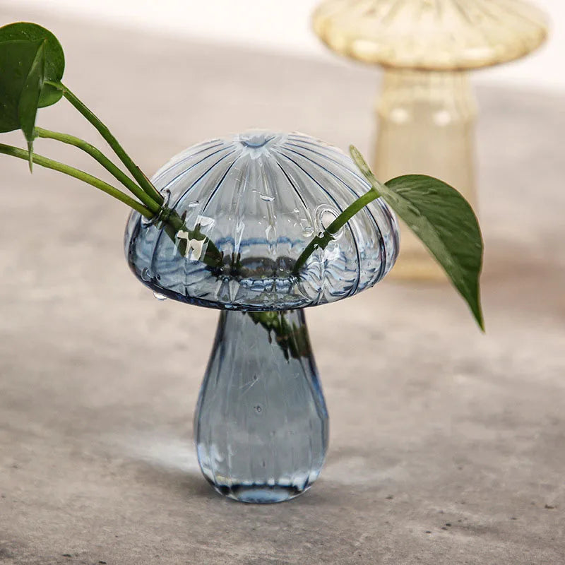Mushroom Glass Bud Vase