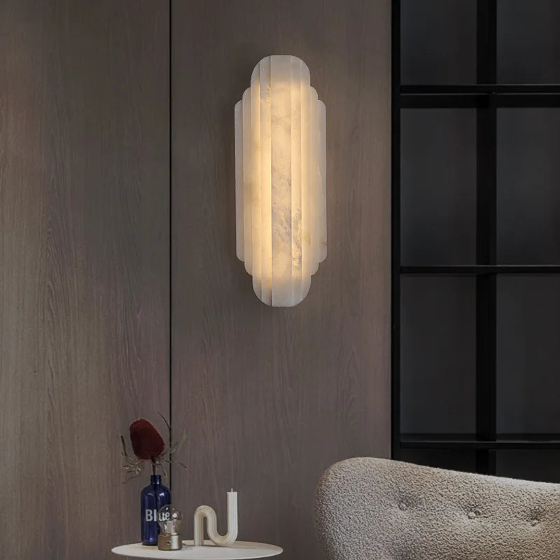 Spanish Alabaster Column Wall Sconce