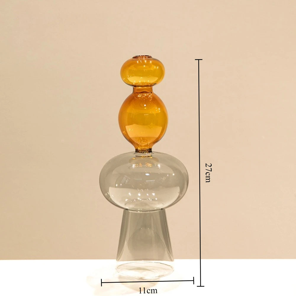 Double-Layer Colored Glass Vase