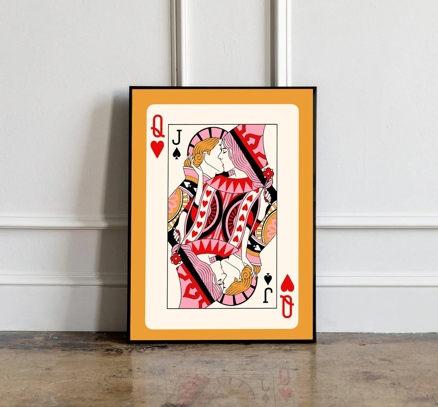 Queen of Hearts Playing Card Art Print