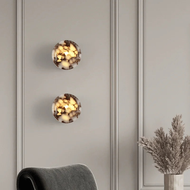 Cylindrical Natural Stone Wall Sconce