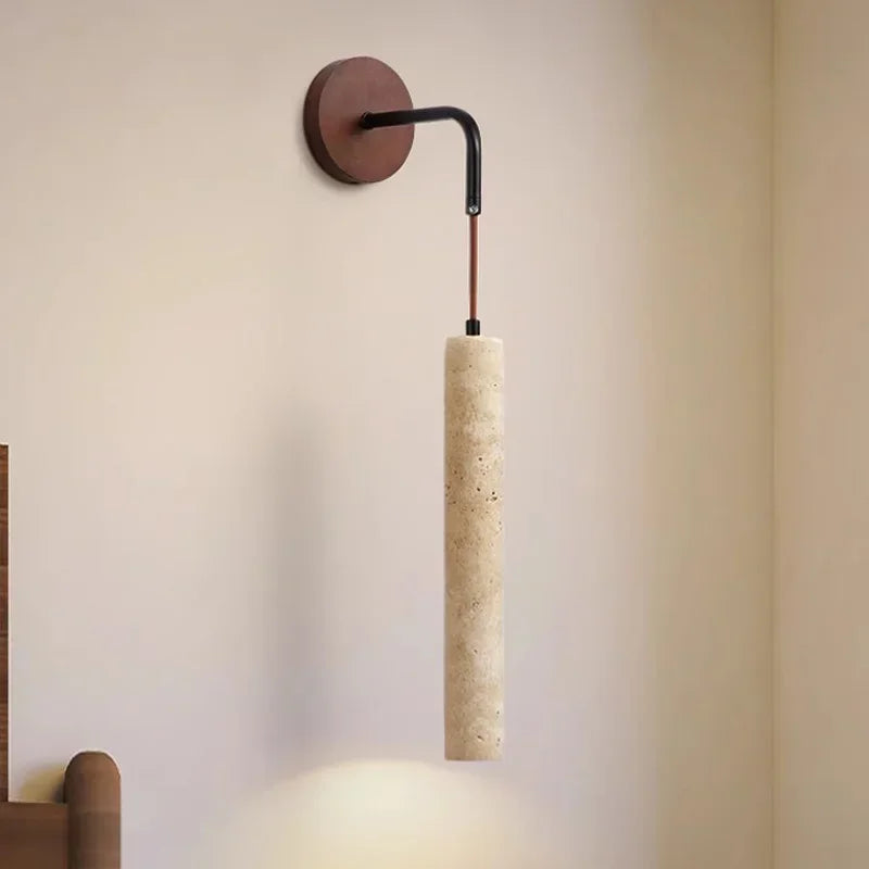 Minimalist Travertine Wall Sconce