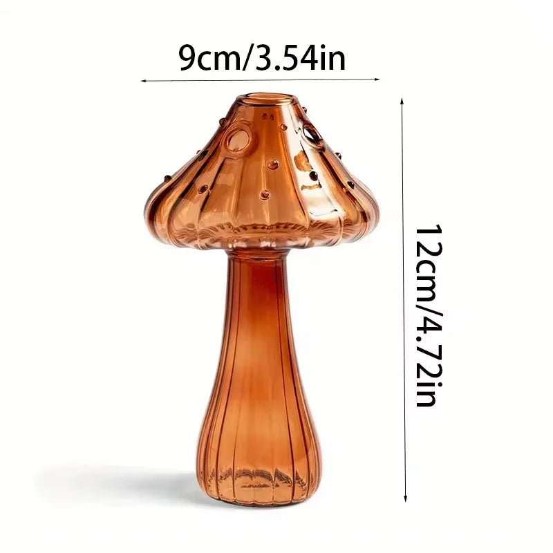 Colorful Mushroom Glass Vase