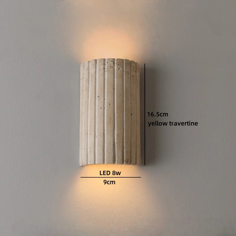Wabi-Sabi Travertine LED Wall Sconce
