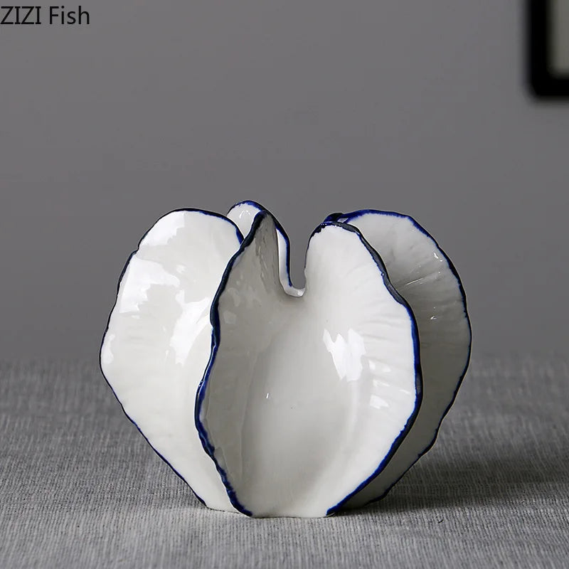 White Geometric Ceramic Art Vase