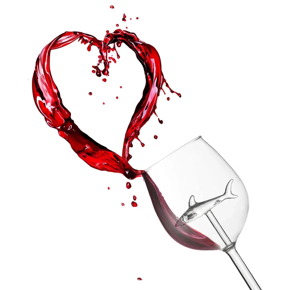 Crystal Shark Wine Glass