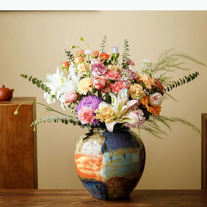 Hand-Painted Abstract Ceramic Vase