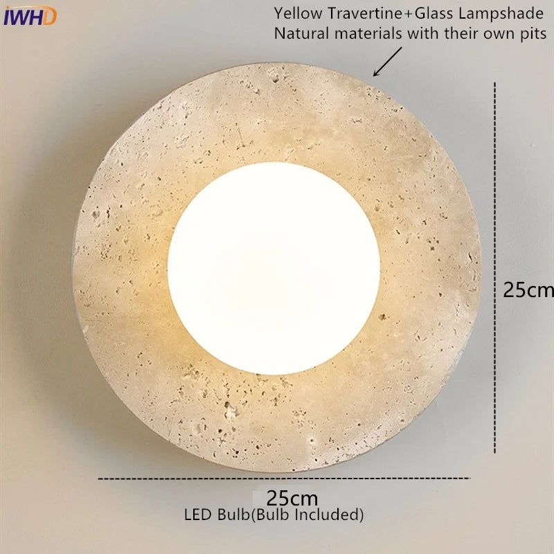 Travertine Glass Dome Wall Sconce