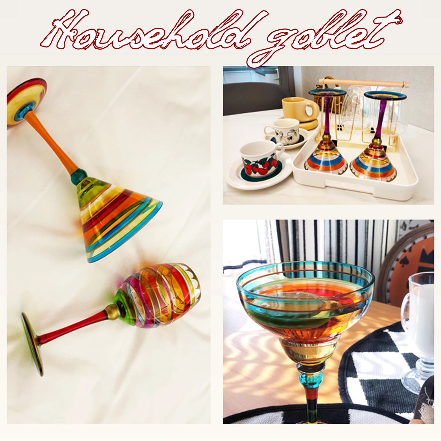 Hand-Painted Margarita Glass